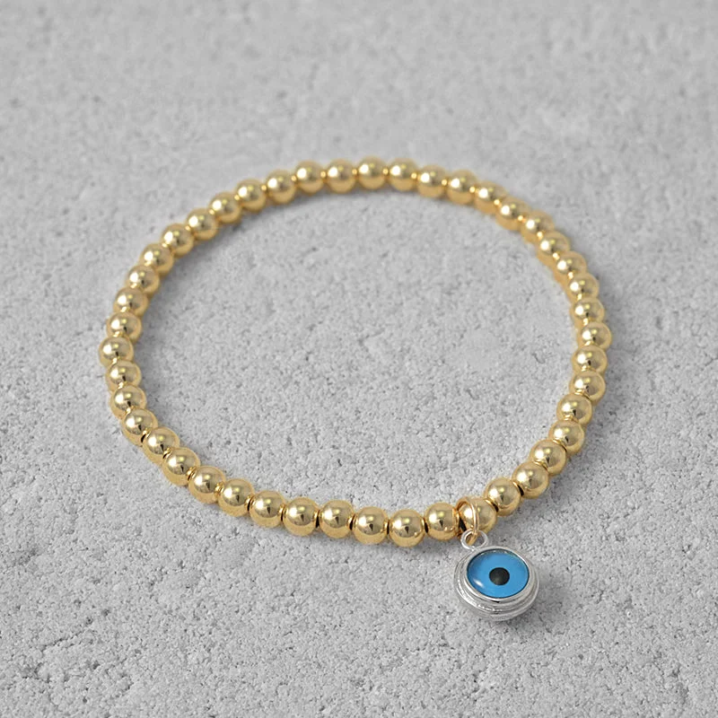 personalized gemstone and leather bracelet-Ariel Turquoise Evil Eye Bracelet