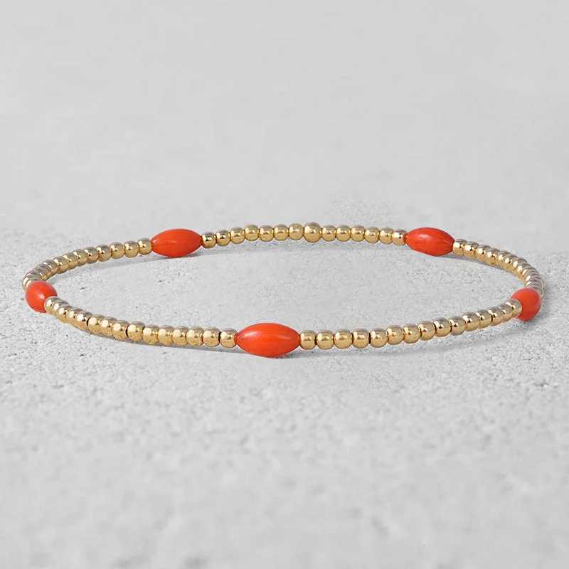 personalized wrap bracelet for women-Kendall Coral Bracelet