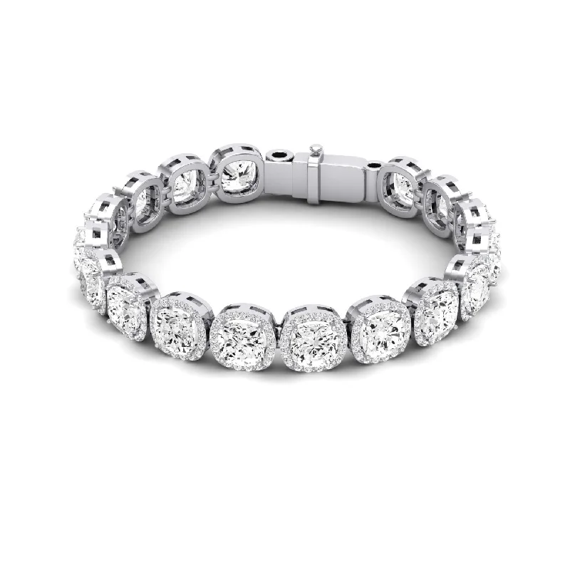 trendy beaded bracelet with charms-Delta Cushion Cut Diamond Bracelet