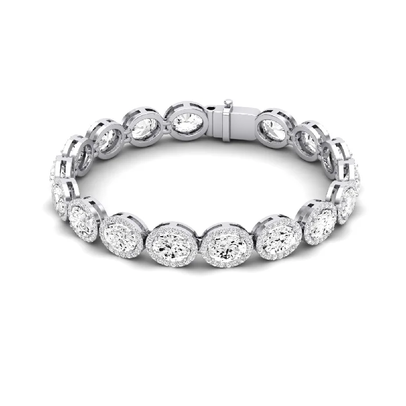 adjustable crystal bracelet for weddings-Delta Oval Cut Diamond Bracelet