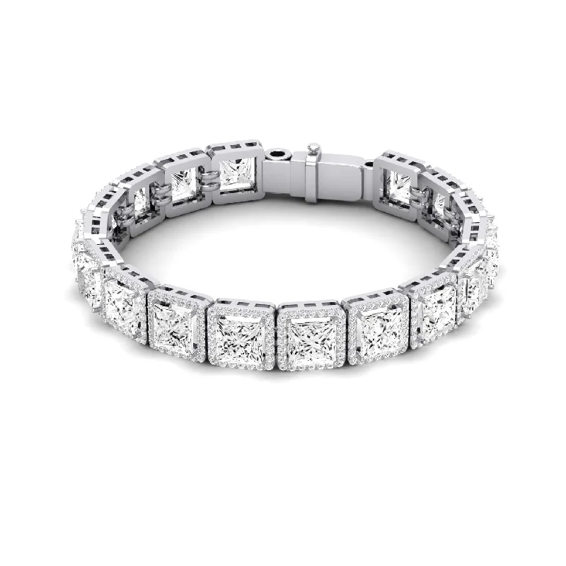 handmade bangle bracelet with natural stones-Delta Princess Cut Moissanite Bracelet