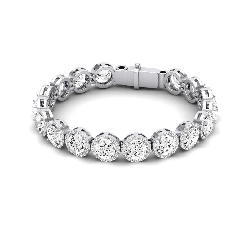 trendy leather bracelet with metal clasp-Delta Round Cut Diamond Bracelet