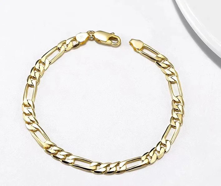 elegant gold bracelet with beads-Figaro Chain Men's Bracelet