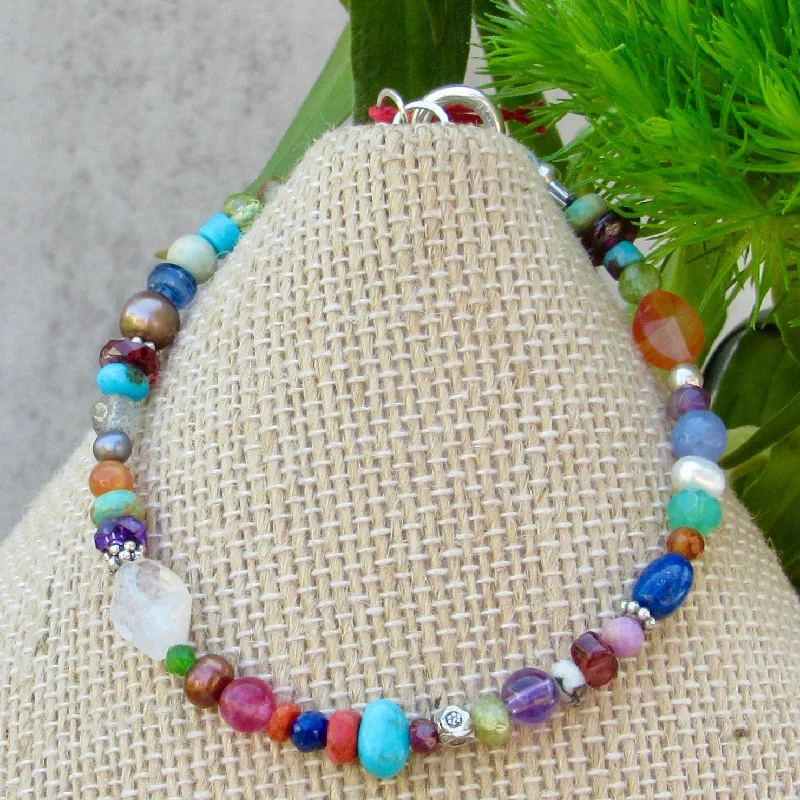 gemstone stretch bracelet for women-Mixed Stone Bracelets