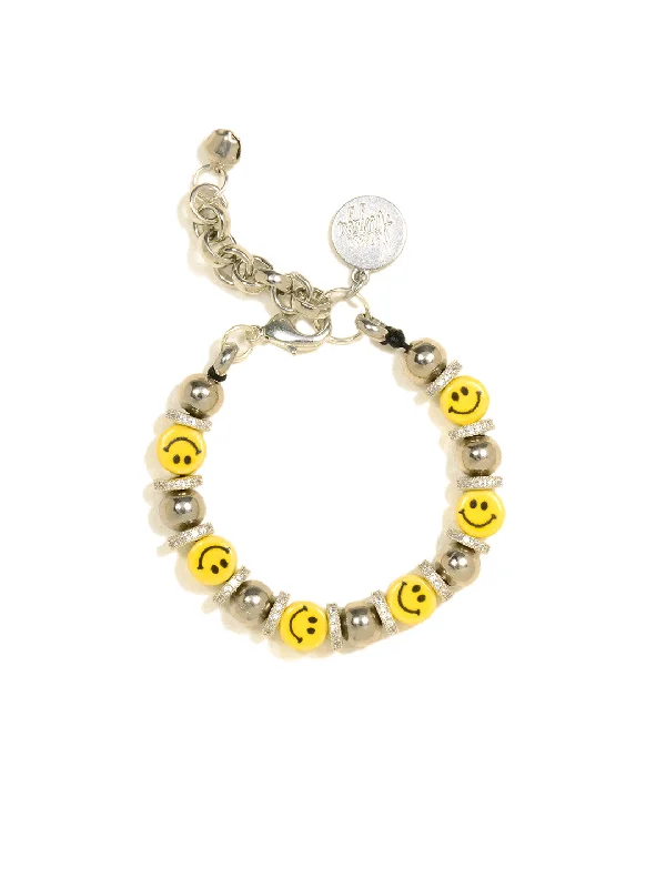 personalized silver bracelet with birthstones-PUT ON A SMILE BRACELET