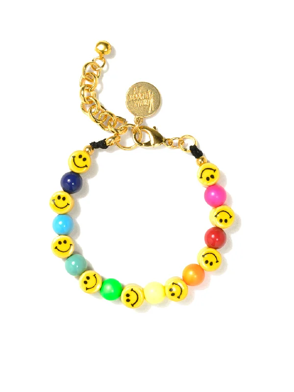 personalized leather bracelet with charms-RAINBOW CHEER BRACELET