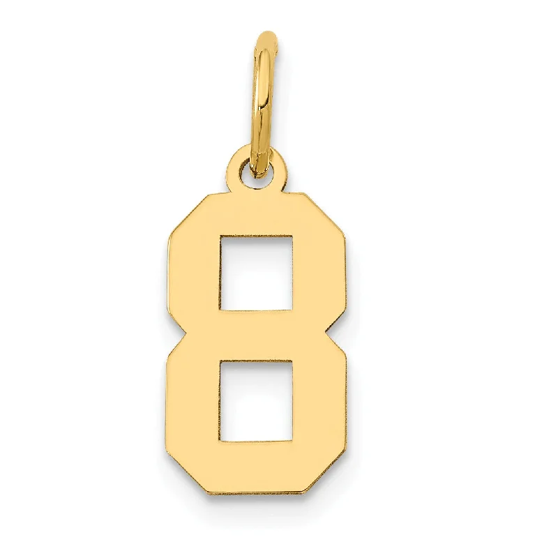 custom pendant necklace for anniversary with gemstone charm-14k Small Polished Number 8 Charm