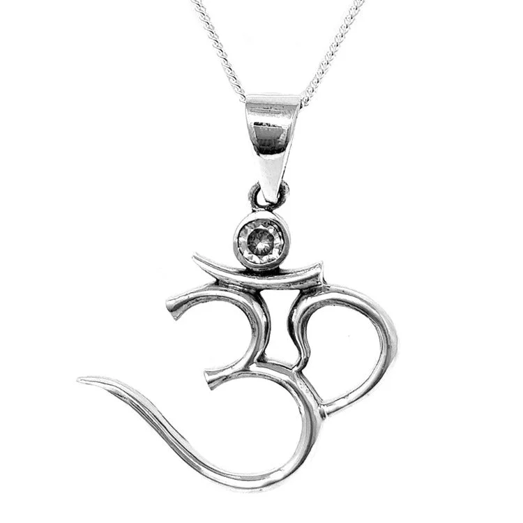 custom pendant necklace with custom initials for her-925 Silver Ohm, OM  Aum Yoga Pendant Necklace for Women and Men