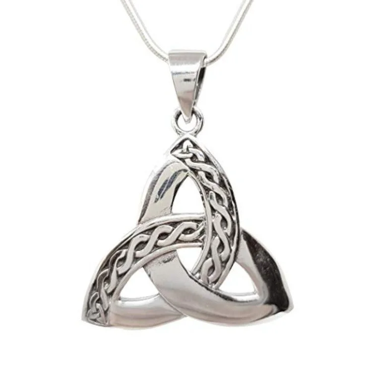 silver pendant necklace for men with custom initials-Silver Celtic Trinity Symbol Pendant For Men And Women