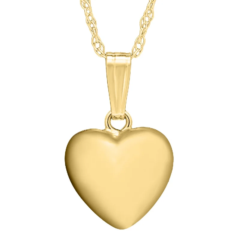 gold pendant necklace with message for husband-Kiddie Kraft 14KT Yellow Gold 15-inch Childrens Heart Pendant