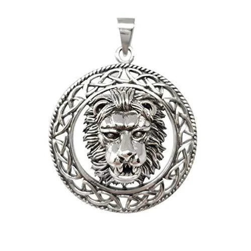 custom pendant necklace for her with names and birthstones-Silver Lion Pendant For Men And Women