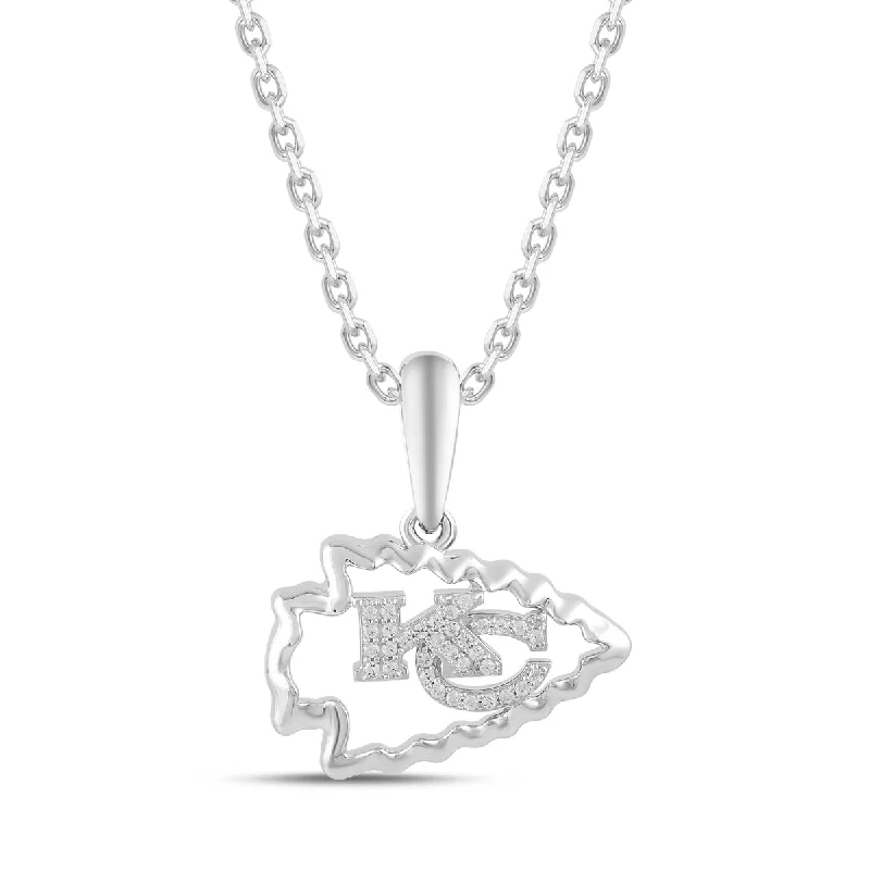 personalized pendant necklace for women with engraving-True Fans Fine Jewelry Kansas City Chiefs 18-inch Pendant in Sterling Silver