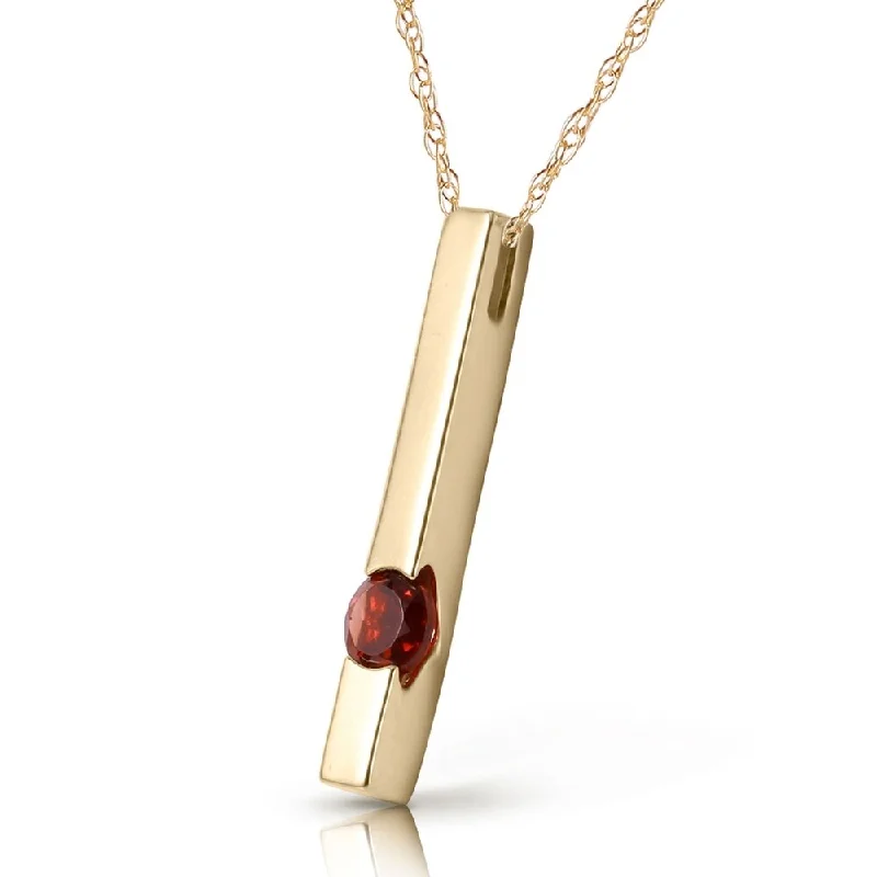 gold pendant necklace with initials and birthstone for him-0.25 Carat 14K Solid Gold Thunder Garnet Necklace