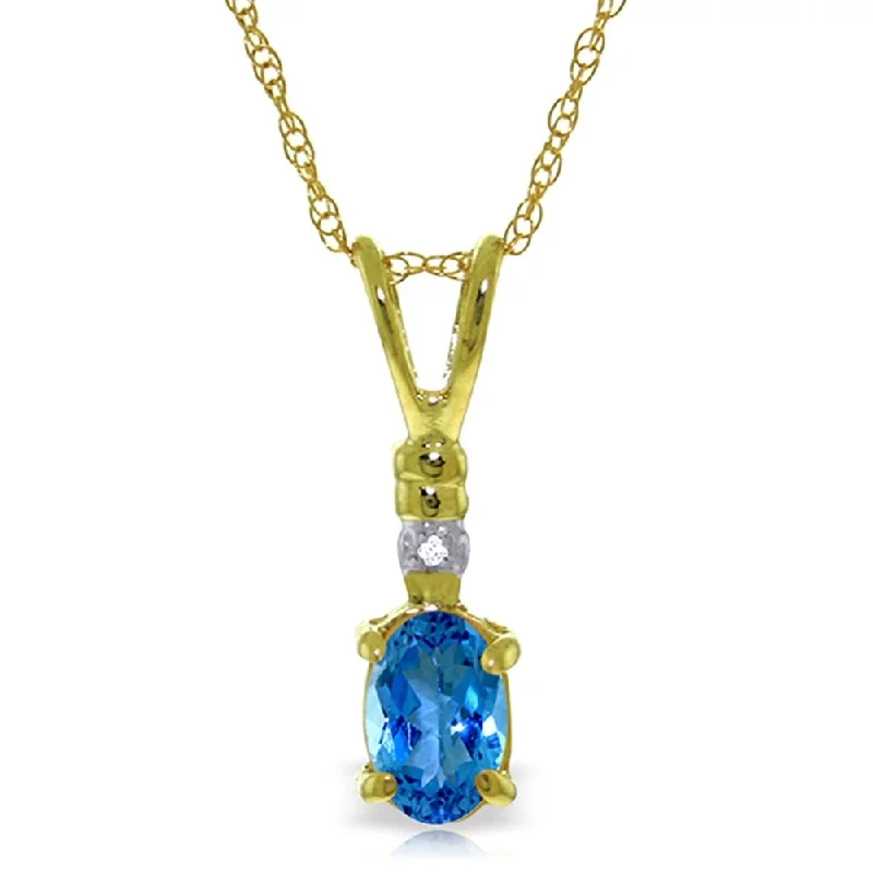 silver star pendant necklace with name engraving-0.46 Carat 14K Solid Gold Unlimited Flair Blue Topaz Necklace