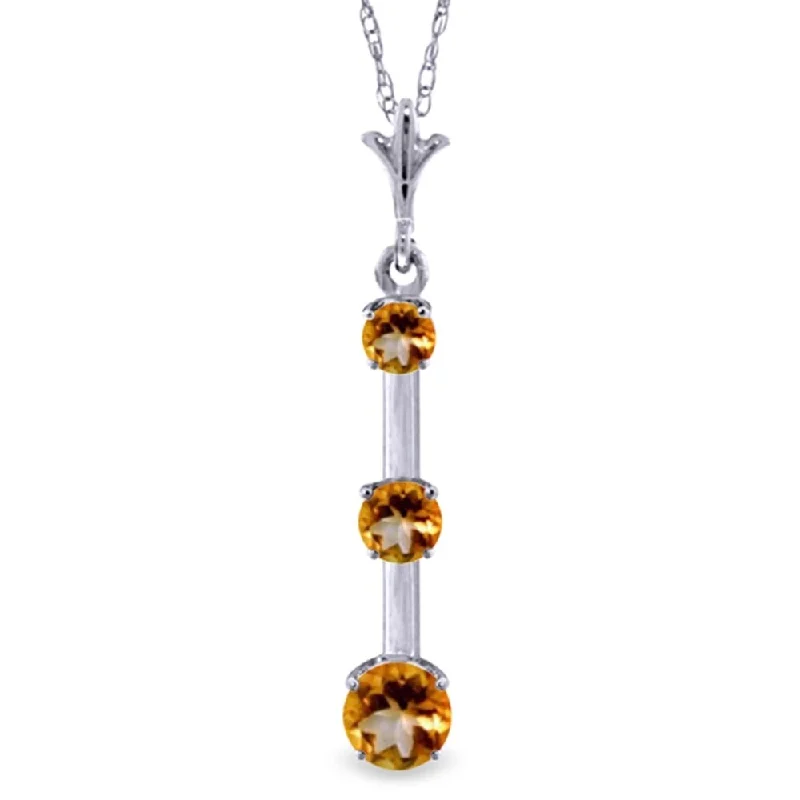 silver star pendant necklace with custom engraving for kids-1.25 Carat 14K White Gold Torpedo Citrine Necklace