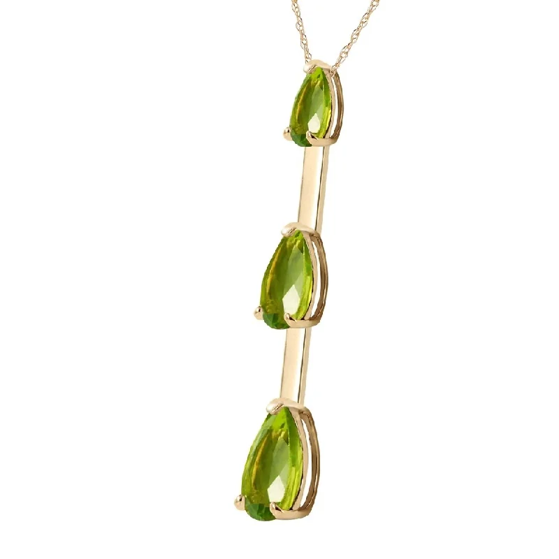 custom pendant necklace for anniversary with birthstone-1.71 Carat 14K Solid Gold Earth's Answer Peridot Necklace