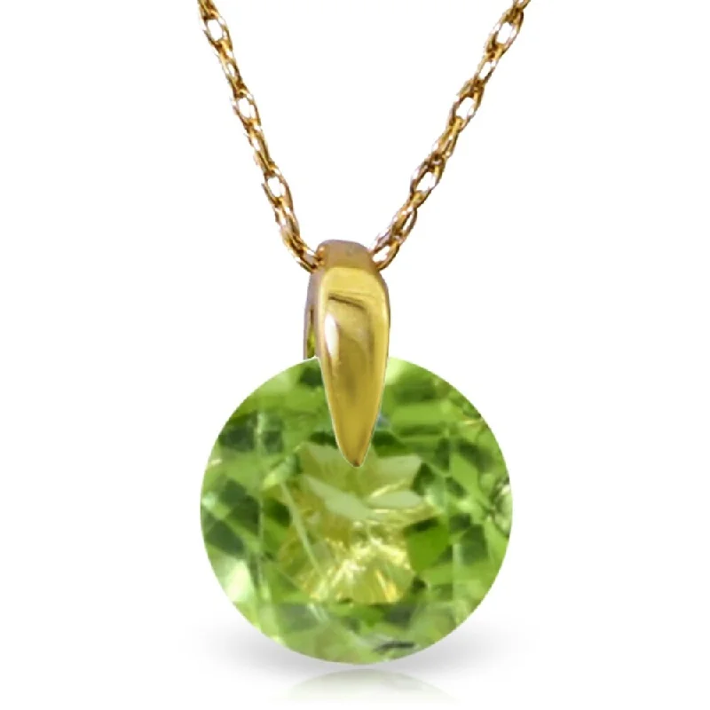 custom pendant necklace for mom with family initials-1 Carat 14K Solid Gold Wonders Of Love Peridot Necklace