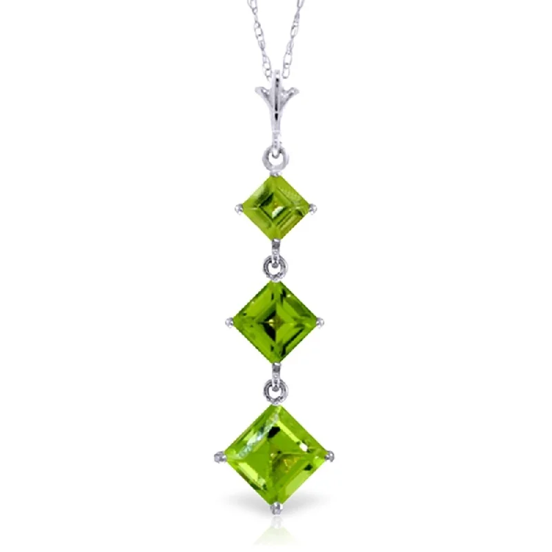 personalized pendant necklace with initials and birthstone-2.4 Carat 14K White Gold Once I Believed Peridot Necklace