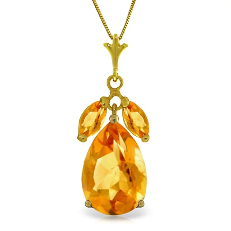 gold pendant necklace with crystal for special occasion-6.5 Carat 14K Gold Triumph Citrine Necklace