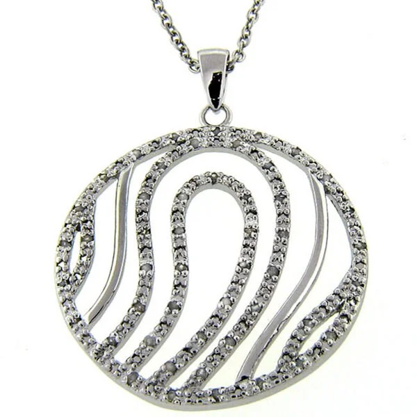 silver pendant necklace with engraved nameplate for mom-Sterling Silver 1/2ct TDW Diamond Round Necklace (J-K, I3)