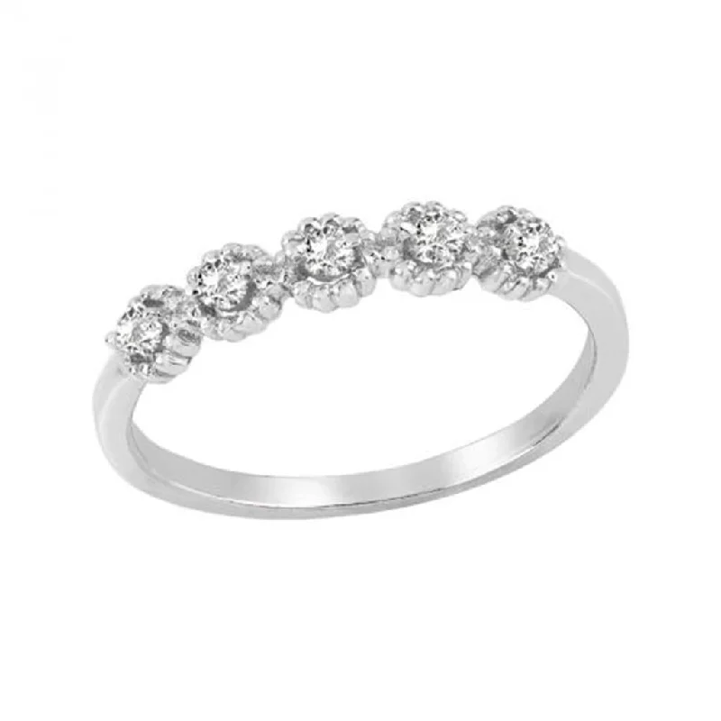 engagement rings with oval sapphires and diamond halos-14K White Gold Diamond Stackable Ring