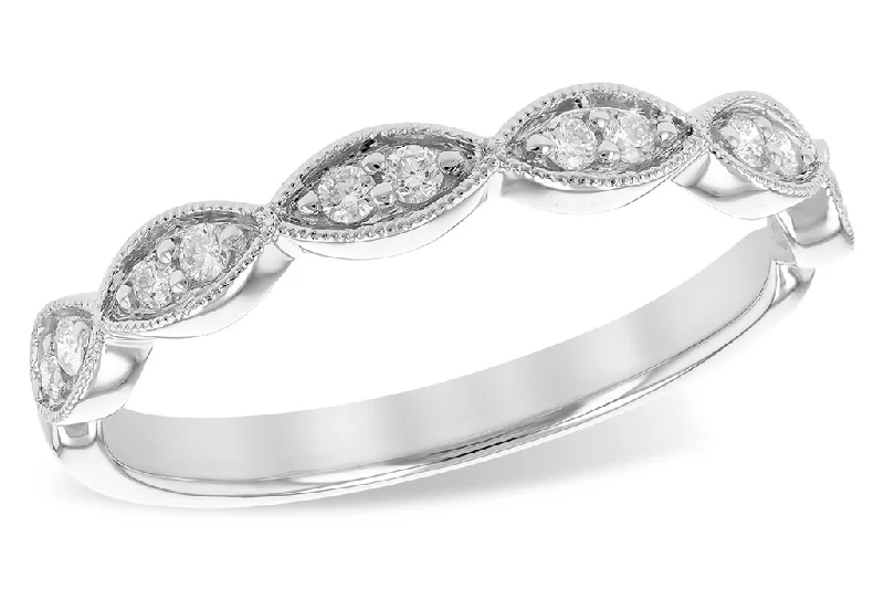 engagement rings with emerald-cut diamonds and sapphire accents-14K White Gold Scalloped Natural Diamonds Band