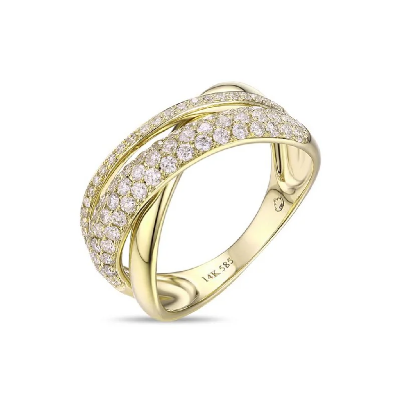 men’s wedding rings with cushion-cut sapphires and diamonds-14K Yellow Gold Twisted Natural Diamonds Ring