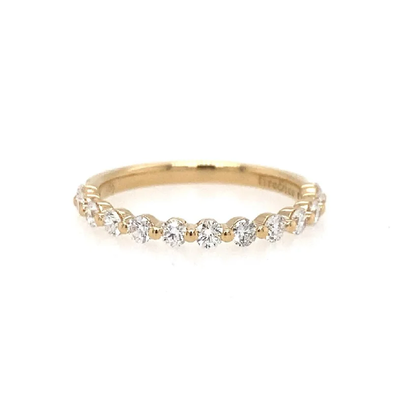 engagement rings with round sapphires and diamond pave bands-18K Yellow Gold 'Fire & Ice' Half Anniversary Wedding Band