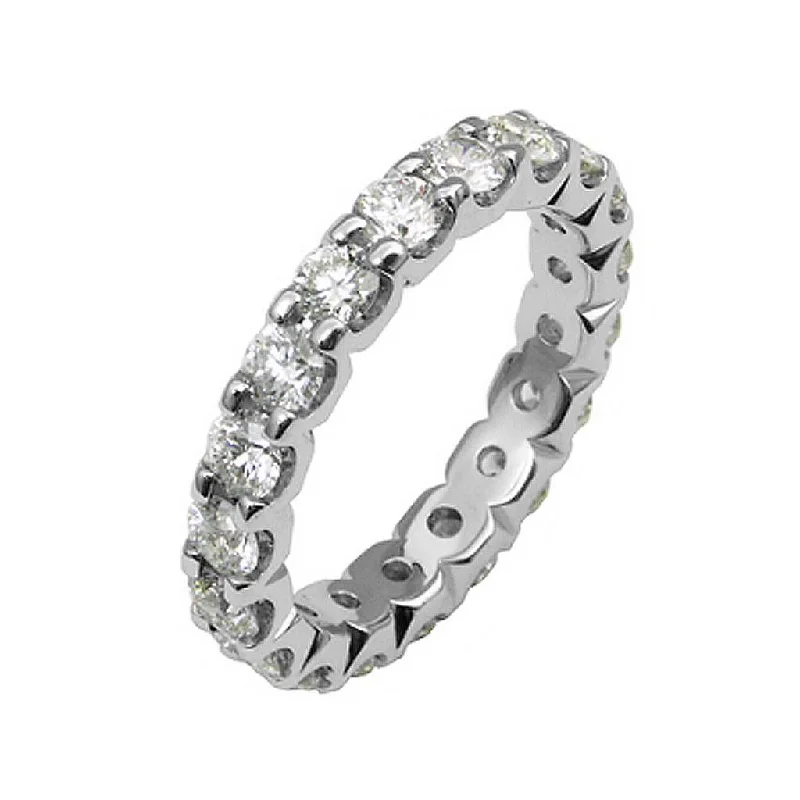 men’s wedding bands with radiant sapphires and diamond designs-14K White Gold Eternity Diamond Band