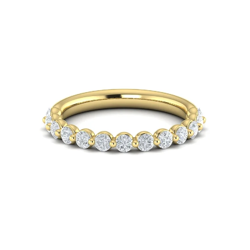 women’s rings with cushion-cut diamonds and sapphire accents-Diamond Single Prong Band in 14K Yellow Gold