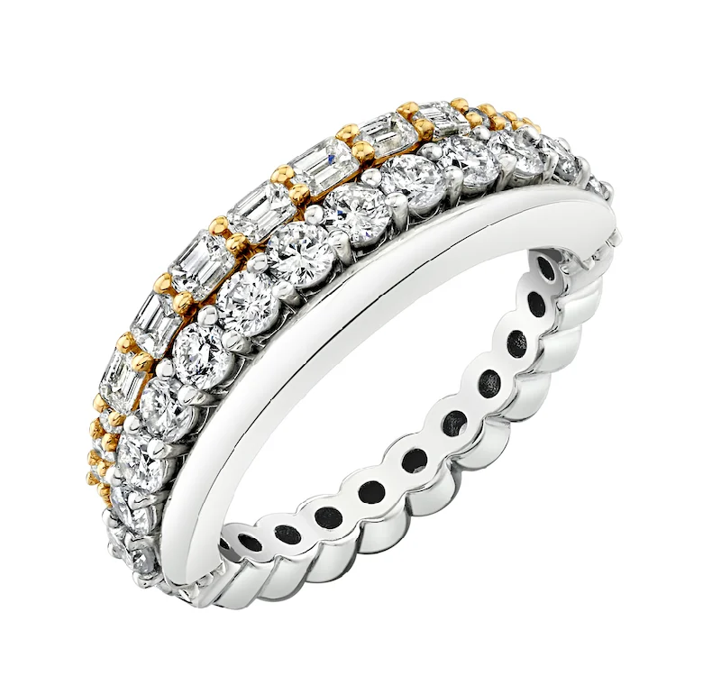 men’s wedding rings with black sapphires and diamond accents-Endless Stacker Ring