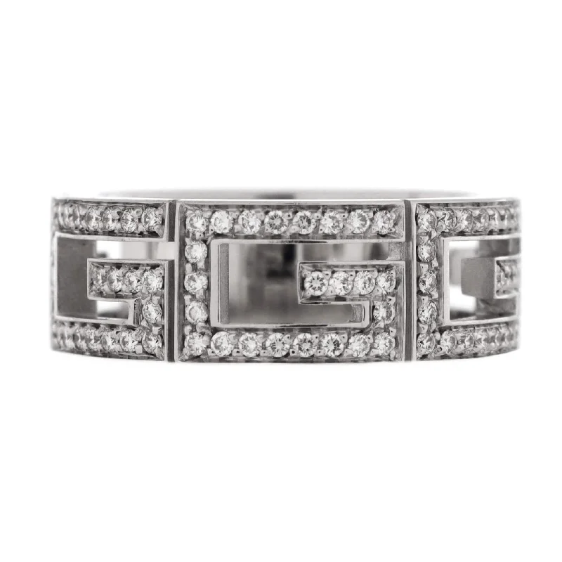 women’s rings with emerald-cut sapphires and diamond bands-G Band Ring 18K White Gold with Diamonds