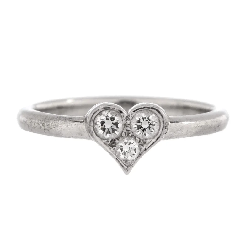 women’s engagement rings with oval diamonds and sapphire bands-Hearts Ring Platinum with Diamonds