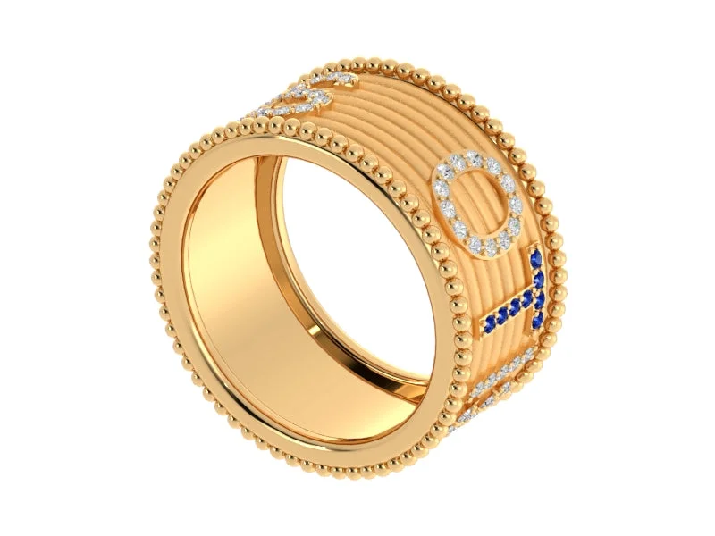 women’s engagement rings with oval diamonds and sapphire accents-Personalized Cigar Band