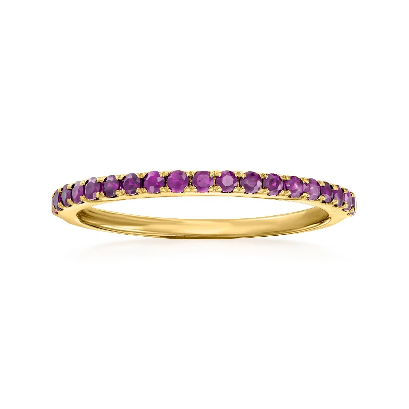 men’s wedding bands with oval sapphires and diamonds for weddings-RS Pure by Ross-Simons Amethyst Ring in 14kt Yellow Gold