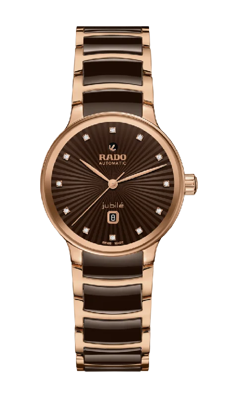 sport watches with built-in compass and barometer for outdoor activities-RADO Centrix Automatic Watch for Women R30019732