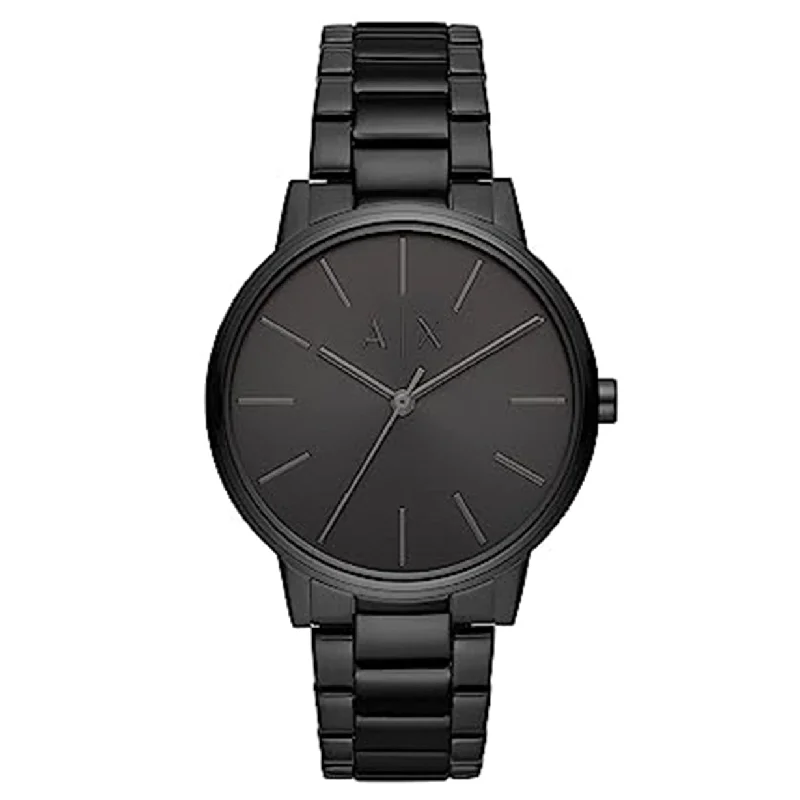 solar-powered sport watches for men with advanced workout tracking-Armani Exchange Cayde  Black Dial Men 42mm