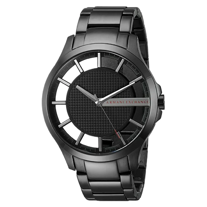 fitness trackers with water resistance and sleep monitoring-Armani Exchange Darci Black Dial Men 42mm