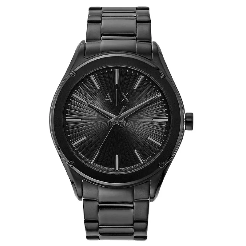 hybrid watches for women with classic analog design and fitness features-Armani Exchange Fitz Black Dial Men 44mm