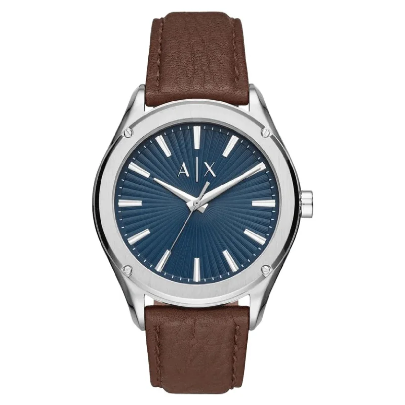 women’s watches with minimalist design and comfortable straps-Armani Exchange Fitz Silver Dial Men 39mm