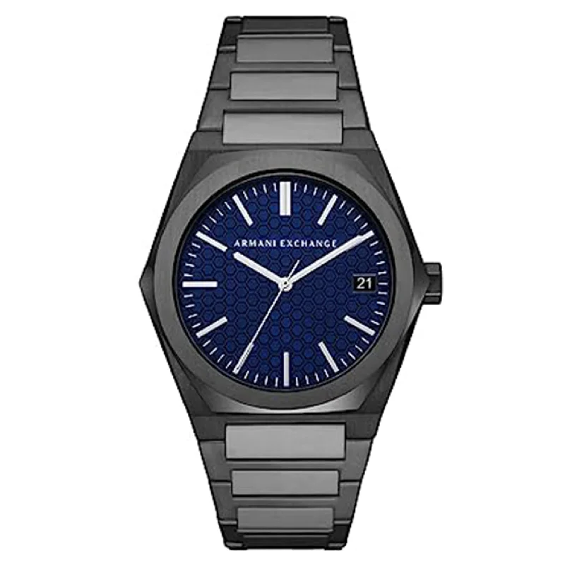 luxury watches for men with chronograph and tachymeter functions-Armani Exchange Geraldo  Blue Dial Men 44mm