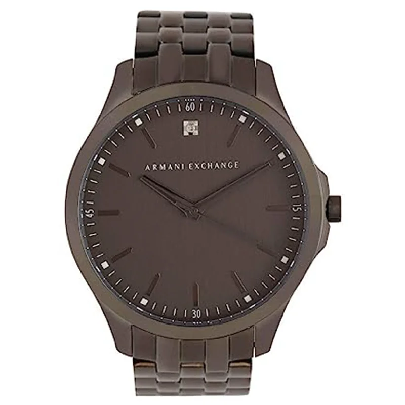 men’s sport watches with rugged design and multiple fitness features-Armani Exchange Hampton  Brown Dial Men 49mm