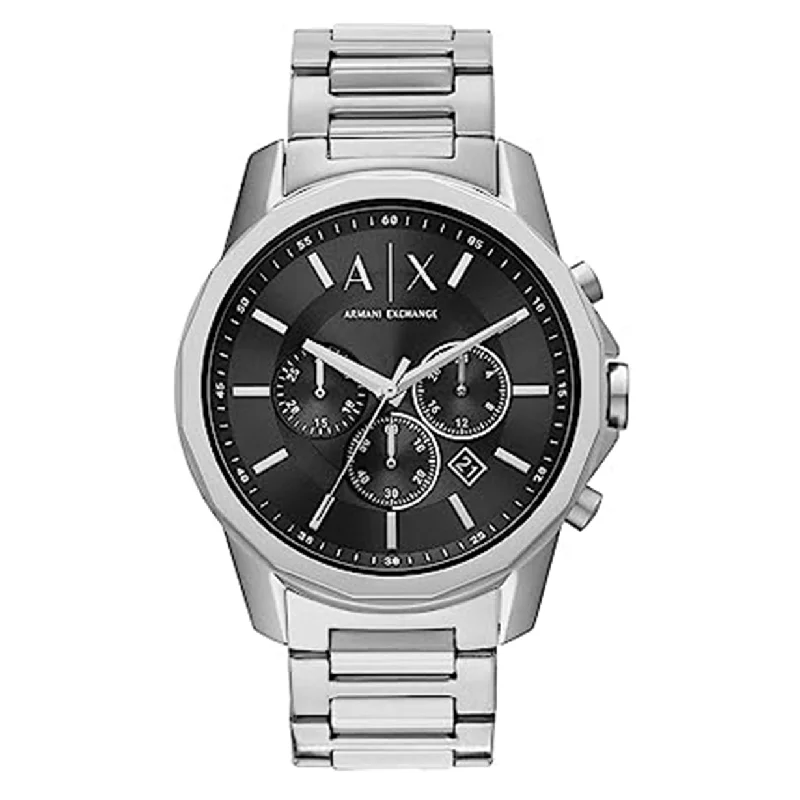 smartwatches for men with GPS, heart rate monitoring, and sleep analysis-Armani Exchange Multifunction Silver Dial Men 44mm