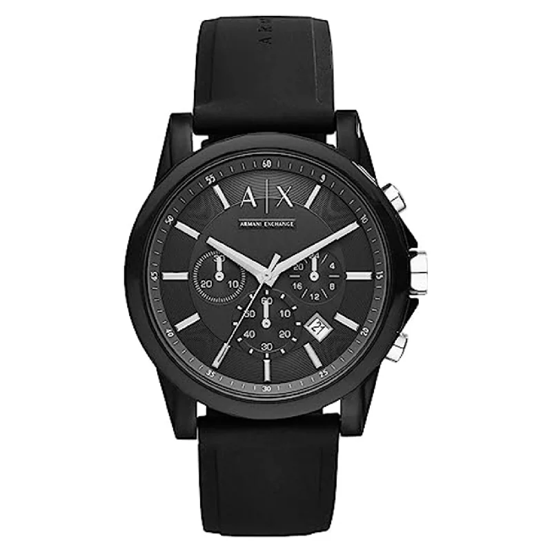 men’s watches with premium materials and rugged design-Armani Exchange Outerbanks Black Dial Men 44mm