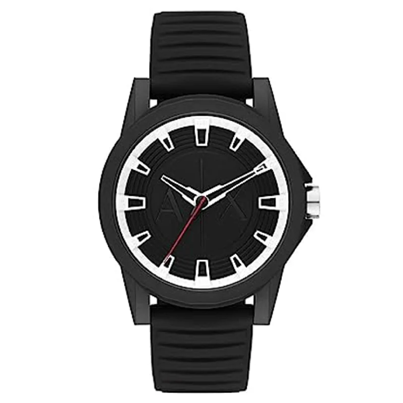 hybrid watches with fitness tracking and activity log for men-Armani Exchange Outerbanks  Black Dial Men 44mm