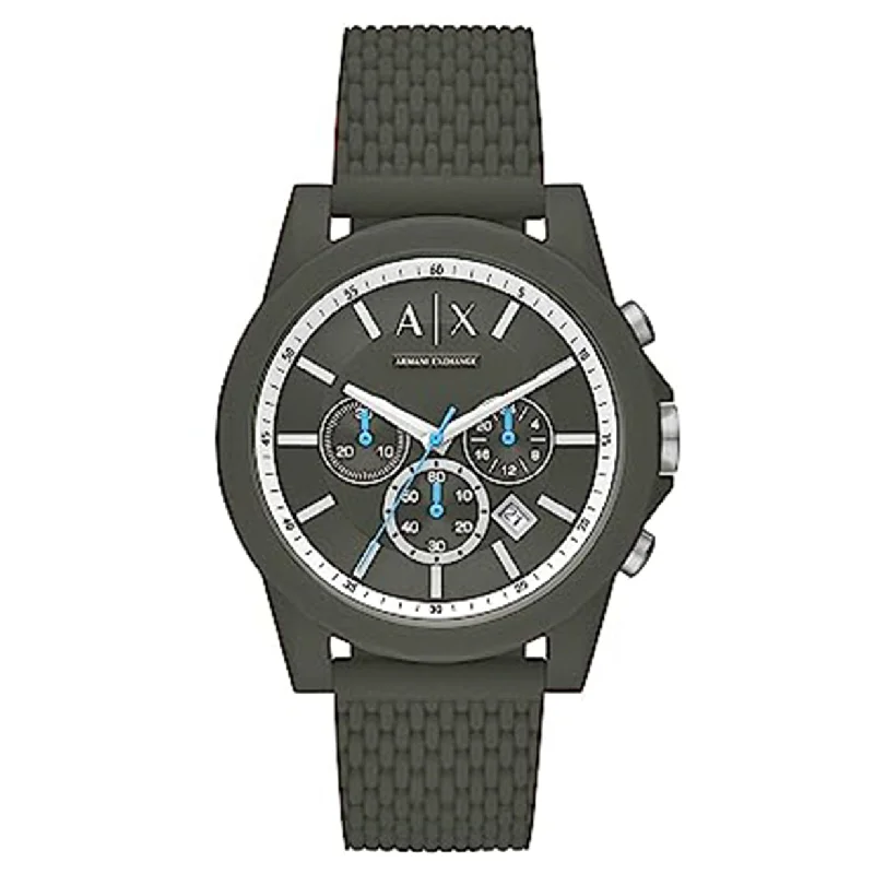 hybrid smartwatches with fitness tracking and message alerts for men-Armani Exchange Outerbanks Green Dial Men 44mm