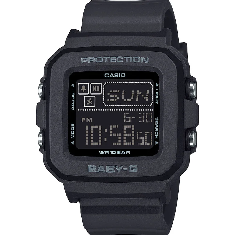 hybrid smartwatches for fitness enthusiasts with workout modes-Baby-G BGD10-1D Black Digital