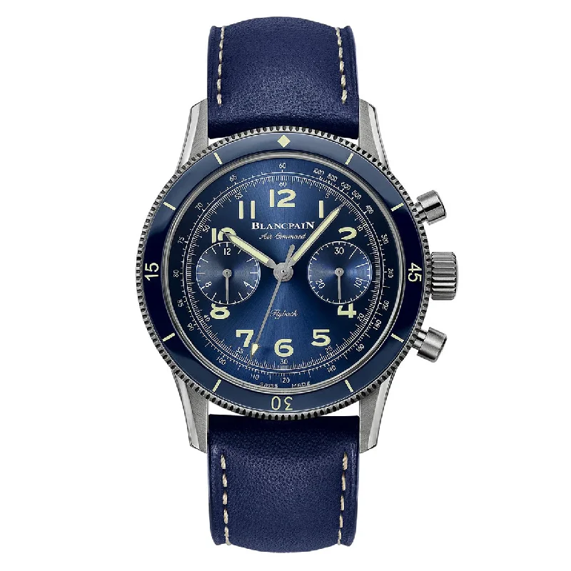 luxury watches with Swiss movement and stylish design for men-Blancpain Air Command Blue Dial Men 42.5mm