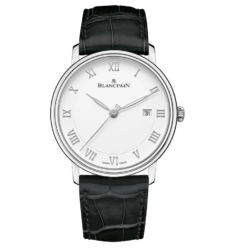 smartwatches for men with activity tracking and workout modes for athletes-Blancpain Villeret White Dial Men 39.7mm