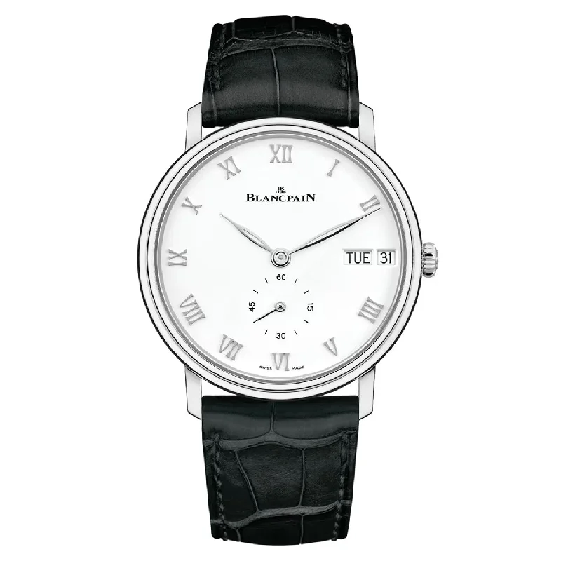 luxury watches for women with elegant features and polished bands-Blancpain Villeret White Dial Men 40.5mm